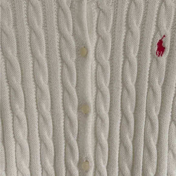 Polo Ralph Lauren Girls Cable Knit Cardigan – 100% Cotton - Picture 9 of 12
